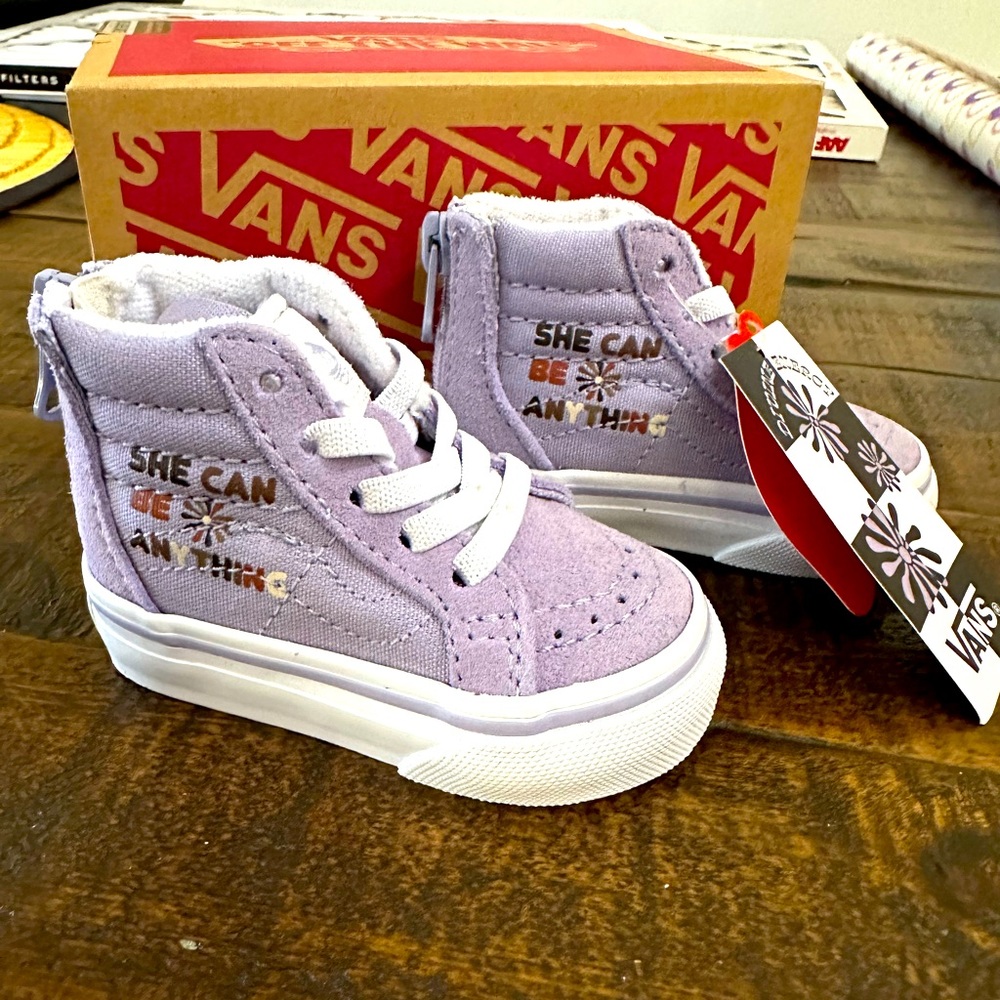 “She can be anything” limited edition vans for toddlers
